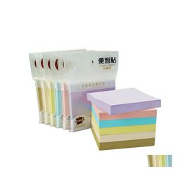 Notes 100 Sheets Note Paper Series Simple Solid Colour Kawaii Journal Memo Pad Selfadhesive School Office Stationery Vt2001 Drop Deli Dht49