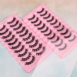 Natural 20mm Russian Eyelashes 10 Pairs lashes in Tray with Custom Logo Wholesale Russian Lash