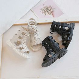 New Gladiator s Soft Sole Beach Shoes for Fashion Hollow Out Princess Knot Boots Breathable Girl Sandals F02141 0202