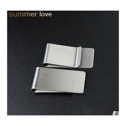 Other Money Clip Cash Clamp Holder Portable Stainless Steel Wallet Creative Business Banknote Folder Mens Gifts Drop Delivery Jewelr Otg9A