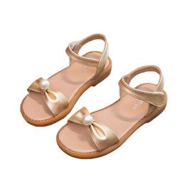 COZULMA Children Girls Elegant Pearl Beach Sandals For Baby Kids Hook Loop Non-Slip Summer Shoes Size 21-30 0202