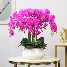 Decorative Flowers & Wreaths Artificial Butterfly Orchid Fake Orchids Phalaenopsis For Wedding Festive Home DecorDecorative