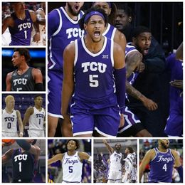 Custom Tcu Horned Frogs Basketball Jersey 0 Darius Ford Jersey 35 Cole Despie 4 Eddie Lampkin Jr. 10 Damion Baugh 11 Rondel Walker