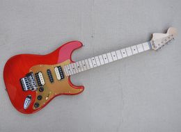 Red Electric Guitar with Maple Fretboard Flame Maple Veneer Can be Customised as Request