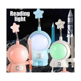 Other Home Garden Astronaut Usb Night Light Creative Dimmable Space Man Desk Lamp Eyeprotection Pen Holder For Student Study Readi Dhova