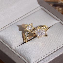 Wedding Rings Fashion With Star Shaped Zircon Gemstone Open Women Gifts Irregular Adjustable Luxury 2023