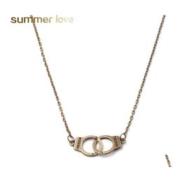 Pendant Necklaces Fashion Dom Handcuffs Necklace Vintage Antique Sier Bronze Charm For Men And Women Jewelry Gifts Drop Delivery Pend Otobi