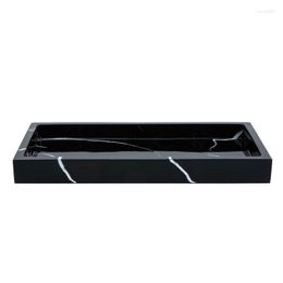 Storage Boxes Household Marble Pattern Plate Bathroom Sundries Tray Jewellery