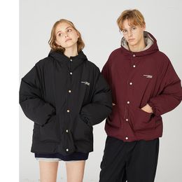 Men's Down Men Hooded Winter Jacket Clothing Oversized Streetwear Puffer Bubble Coat Black H9667