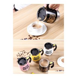 Coffee Tea Sets Matic Self Stirring Magnetic Mug Creative Stainless Steel Milk Mixing Cup Blender Lazy Smart Mixer Thermal Drop De Dha0N