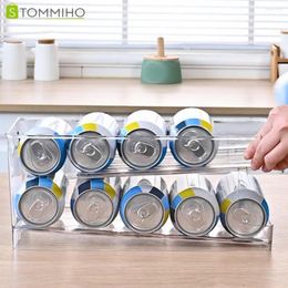 Storage Bottles STOMMIHO Beverage Holder Can Organizer Rack Refrigerator Large Capacity Plastic Beer Fridge