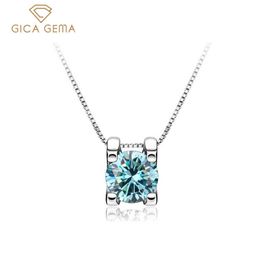 Anhänger Halsketten Gica Gema Echt 1ct/2ct Moissanit Anhänger Halskette Für Frauen Hohe Qualität 925 Sterling Silber Hochzeit Weihnachten geschenk G230202