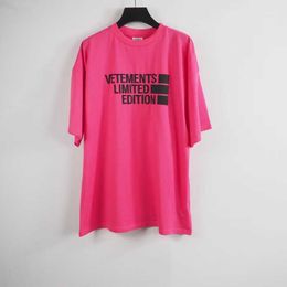 Mens T-shirts Top Quality Multicolor Vetements Limited Edition Fashion T-shirt Men 1 Tee Back Collar Text Embroidered Women Shirts Vtm