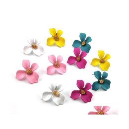 Stud Personalized Candy Color Flower Earring Fashion Small Earrings For Women Girls Korea Style Jewelry Drop Delivery Otkmb