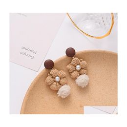 Stud Europe And America Autumn Winter Fashion Lovely Floret Retro Temperament Butterfly Plush Hairball Love Tassel Earring 3494 Q2 D Dhvpt