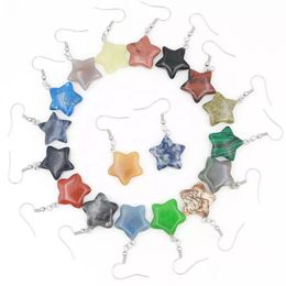 Charm Natural Stone Star Charms Earrings Hand Carved Crystal Quartz Mini Earring Pendant Jewelry Drop Delivery Dhgarden Dh58B