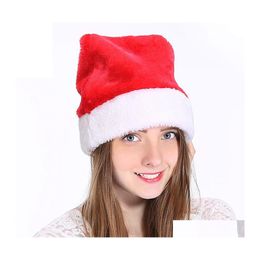 Party Hats Christmas Cosplay Veet Soft Plush Santa Claus Hat Warm Winter Adts Children Xmas Cap Supplies Dh0131 Drop Delivery Home G Dhyj8