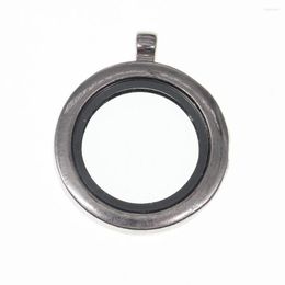 Pendant Necklaces 100pcs/lot Round Alloy Magnetic Close Floating Charms Locket Pendants