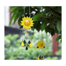 Novelty Items Oil Drop Sunflower Pendant Alloy Flower Wind Chime Delivery Home Garden Dhi75