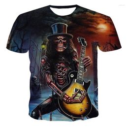 Men's T Shirts 2023 Latest Summer Leisure 3D Printing Flame Skull Horror Street Short Sleeve T-Shirt 130-6xl