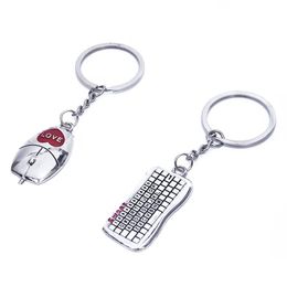 Keychains Pair Keyboard Mouse Shaped Keychain Key Ring For Couples Lovers