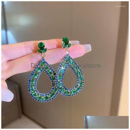 Dangle Chandelier Earrings Fyuan Vintage Water Drop Green Crystal For Women Geometric Statement Jewelry Gifts Delivery Dhelz