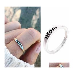 Band Rings Fashion Jewelry Letters Ring Mom Dad Drop Delivery Dhtrs