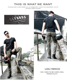 s two Colours Uglybros MOTORPOOL UBS06 jeans Leisure motorcycle jeans pants of locomotive army motor pants329Y