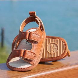 Baywell Summer Boys Non-Slip Sandals Girls PU Fashion Shoes Baby Solid Colour First Walker 0-18 Months 0202