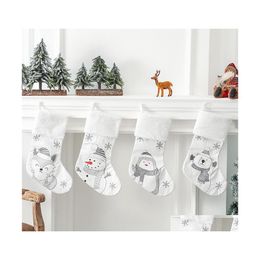 Christmas Decorations Decoration Supplies Big Socks Christmastree Pendant Childrens Gift Candy Bag Scene Dress Up Drop Delivery Home Dhgvj