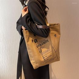 Evening Bags Casual Shopper Shoulder Bag Women Trendy Canvas Handbag Letter Print Large Capacity Travel Portable Tote For Ladies Book
