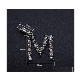 Pendant Necklaces Crystal Iced Out Chain Initial Necklace 45Cm Length Letter Women Men Rock Hip Hop Bling Jewelry 26 Letters 3544 Q2 Dhfs6