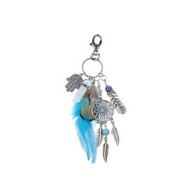 Key Rings Classical Handmade Keychain Dreamcatcher Feathers Pendant Ring Car Wall Gift Dream Catcher Trinket 902 Drop Delivery Jewelr Dhuxc