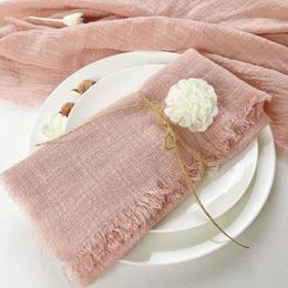 Table Napkin 50pcs Fringed Cotton Wholesale 42x42cm Washable Rustic Gauze Reusable Tea Towel Wedding Party Decor Cloth Napkins