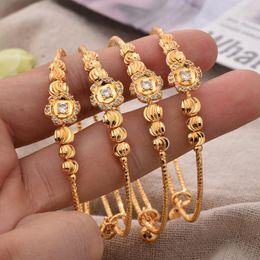 Bangle 5.5-6CM Copper Gold Color Bangles Bracelets For Women Flower Shape Party Jewelry Discounted Items