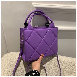 2022 neue Frühjahr Frauen Schulter Tasche Trendy Plaid Pu Leder Umhängetaschen Mode Damen Handtaschen Marke Designer Top Griff Tasche