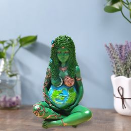 Decorative Objects Figurines Mother Earth Statue Millennial Gaia Mythic Figurine Goddess Home Decoration Desktop Ornament Resin Ghia 230201