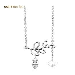 Pendant Necklaces Fashion Leaves Bird Necklace Owl Pearl Tree Charms For Women Jewellery Gifts Drop Delivery Pendants Otmqi