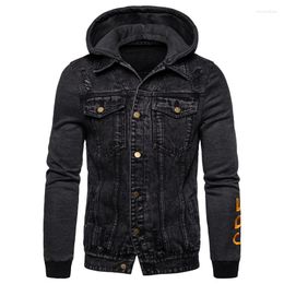 Men's Hoodies 2023 Spring Removable Hoody Men Casual Style Mens Hoodied Jeans Jackets Outwear Brand Clothing Cotton Denim Jacket