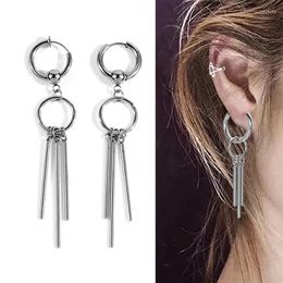 Hoop Earrings Double Link For Women Stainles Steel Dangle Drop Hoops Interlocked Circle Stud Wholesale Jewellery