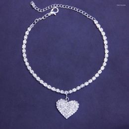 Anklets Fashion Alloy Crystal Love Zircon Anklet Heart-shaped Ankle Chain Wholesale Jewellery For Women