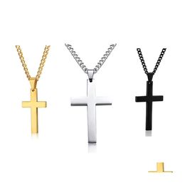 Pendant Necklaces Fashion Jewellery Mens Necklace Stainless Cross Chain Drop Delivery Pendants Dhhob