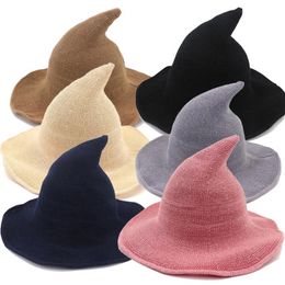 Halloween Easter Witch Hat Diversified Along The Sheep Wool Cap Knitting Fisherman Hat Female Fashion Witch Pointed Basin Bucket FY4892 tt0202