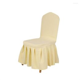 Chair Covers Dirty Resistant Househood Elastic Cover Fashion Comfortable High Quality Solid Colour Pleated Skirt Hem