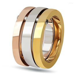 Cluster Rings LETAPI High Quality 3 Pieces/Set Rose Gold/Silver Colour Stainless Steel For Women Jewellery Anniversary Gifts Ring Set