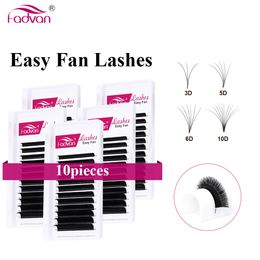 Makeup Tools 10 Case Easy Fanning Eyelash Extensions Faux mink Flare Soft Eye Lashes Russian Volume Eyelash Extensions Cilia Silk Lashes 230203