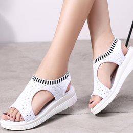 Sandals Gladiator Sandalias Mujer 2023 Female Wedge Heels Shoes Women Summer Comfortable Slip-on Flat Platform