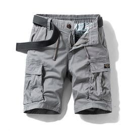 Men's Shorts Mens Summer Cotton Army Tactical Cargo Fashion Khaki Multipocket Casual Short Pants Loose Military Men 230202
