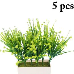 Decorative Flowers 5PCS Artificial Flower Grass Fake Plant For Home Decor