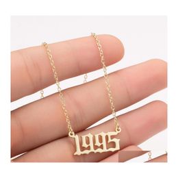 Pendant Necklaces Handmade Personalized Year Number Custom Birth Initial Necklace Pendants For Women Girls Jewelry Special 1980 Drop Otl2N